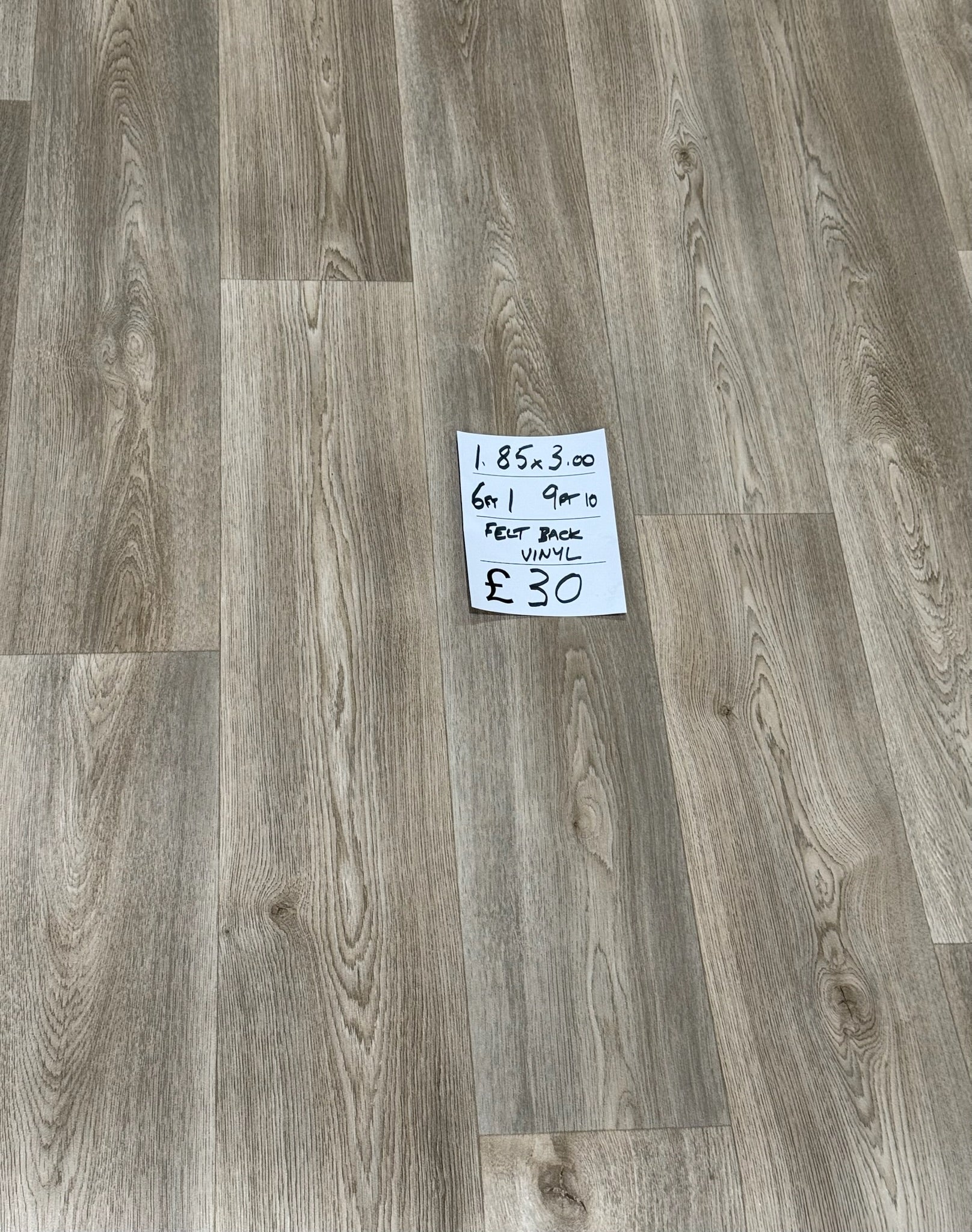 Wood Effect Felt Back Vinyl - 1.85 x 3.00